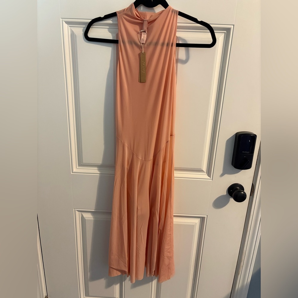 SKIMS Milky Sheer High neck in Desert Clay Dress Sleeveless Halter Cocktail
